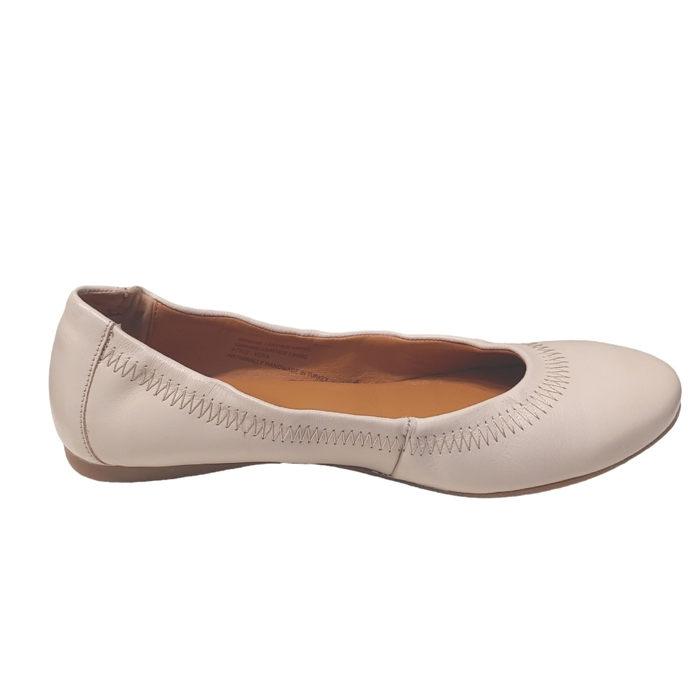 Alpine Swiss ivory leather flat slip on loafer casual minimalist vera shoes 7